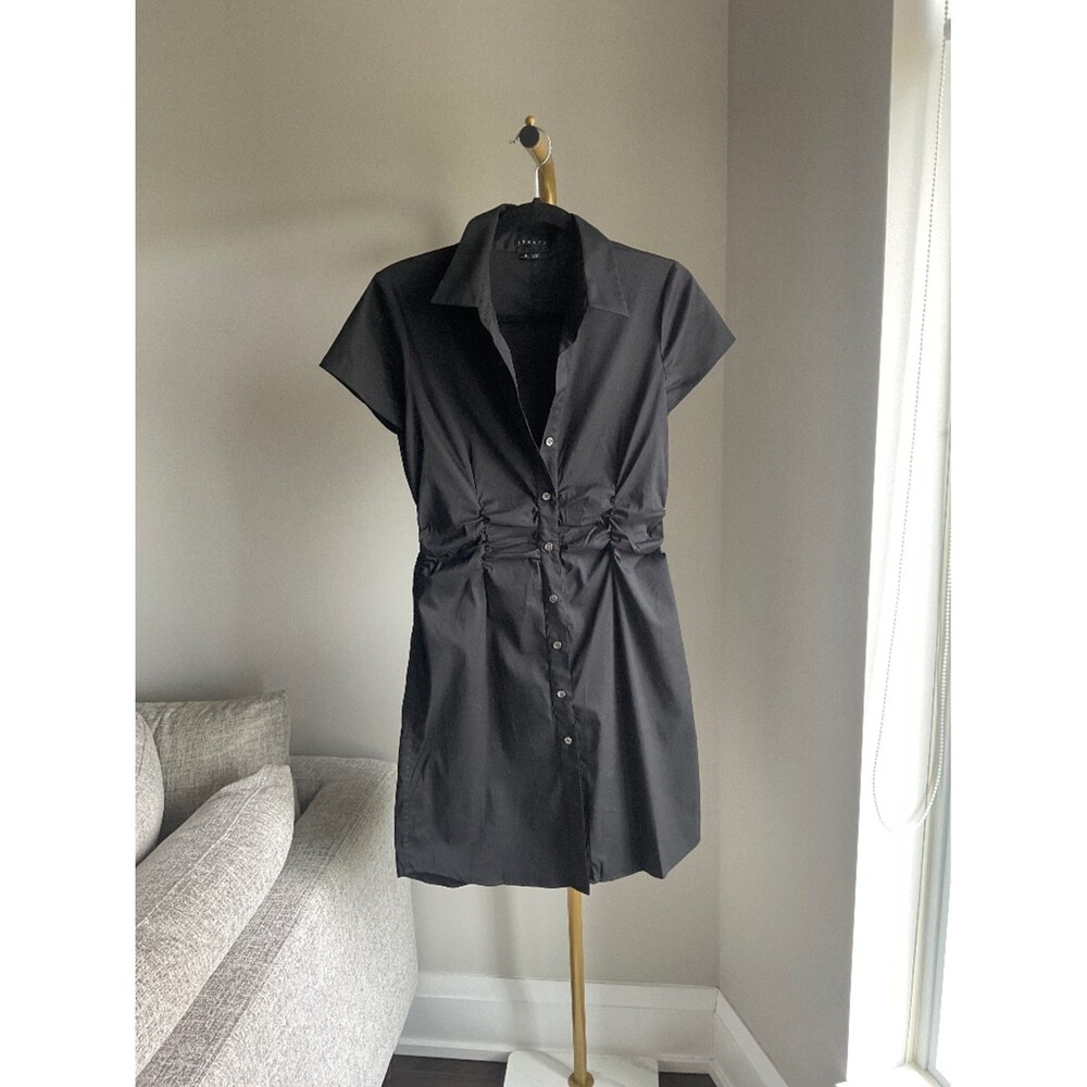 Theory Cinched Waist Button Up Dress